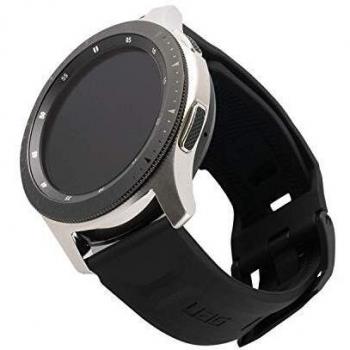 Urban armor gear scout brazalete para reloj samsung galaxy 46mm gear s3 frontier classic watch active 2 44mm correa de repuesto de silicona suave cierre de acero inoxidable negro