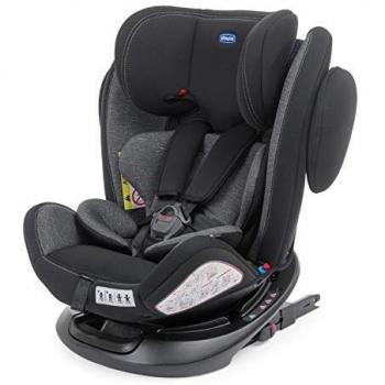 Chicco Unico Plus Silla de Coche ISOFIX Giratoria 360° y Reclinable Bebés de 0-36 kg, Grupo 0+/1/2/3, Niños de 0 a 12 Años, Fácil Instalar, Reposacabezas Ajustable, Reductor para Bebé, Gris