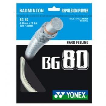 Yonex BG 80 Kit De Cuerdas de Bádminton 10m - Blanco
