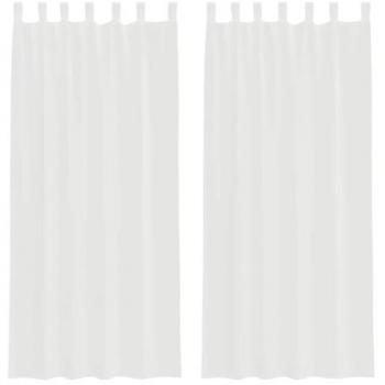 Voile Curtains with Rod Pockets 2 Pcs White Sheer Window Treatment