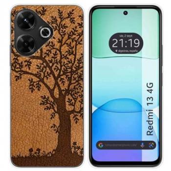 Funda de Silicona para Xiaomi Redmi 13 4G con Diseño de Cuero y Dibujos