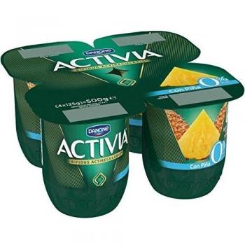 Activia Yogur 0% con Piña, 4 x 120g