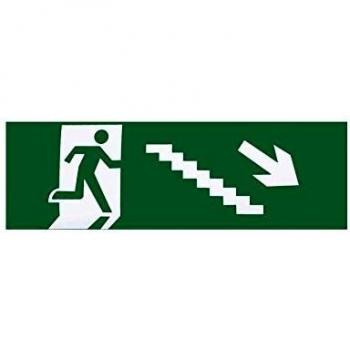 Adhesivo Salida Emergencia Escalera Derecha Bajada 6,5x20