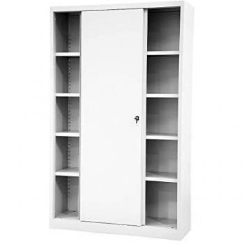 Armario de Puertas Correderas Eco Bisley con 4 Baldes y 5 Alturas para Archivos, Color Blanco