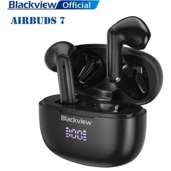 Fones de ouvido Bluetooth Blackview AirBuds 7 portáteis sem fio com microfone e carregamento sem fio para celular