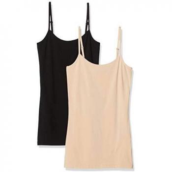 Vila NOS VISURFACE Strap Top New 2-Pack-Noos Camiseta sin Mangas, Beige