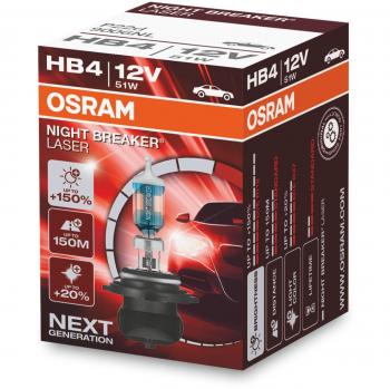 OSRAM 1 Hb4 1 Night B Laser 51W12V+150, Breaker Next Gen, Estuche plegable
