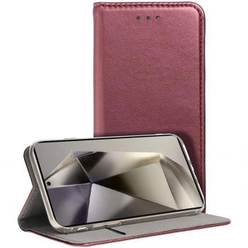 Funda Flip Cover Tipo Libro Liso Borgoña para Samsung Galaxy S24 Ultra