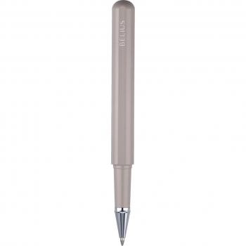 Roller y funda de similpiel Belius Space B color gris minimalista con tinta azul en caja de diseño