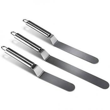 HOMEASY Kit de Espátula de Repostería, 4.5/6.5/8.5 Pulgadas Profesionales Espátulas de Glaseado de Acero Inoxidable, 3 Piezas de Cuchillo de pastel Cuchillo de Cocina para Decoración de Pasteles
