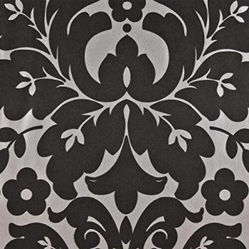 DUTCH WALLCOVERINGS Papel Pared Medallón Negro/Plata Decoración de Hogar Casa
