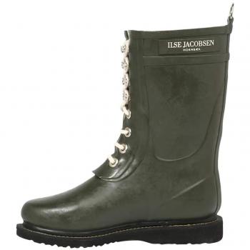 Ilse Jacobsen Rub15 Women's Vegan Rubber Wellington Boots - Khaki Army Color