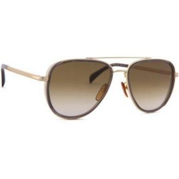 David Beckham Unisex Pilot Sunglasses DB 7068/G/S 2F7 HA - Metal, Grey and Gold, Prescription or Non-Prescription, UV Protection