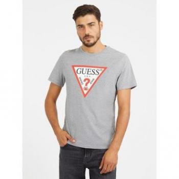 Camiseta Guess Original Gris con Logotipo Triángulo