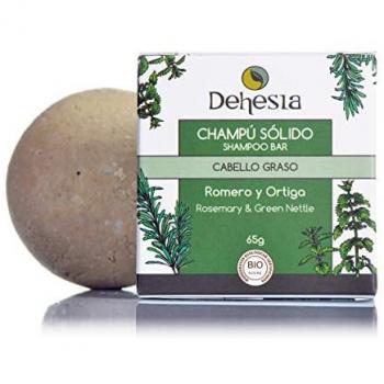 Dehesia Champú Sólido BIO para Cabello Graso con Romero y Ortiga - Limpieza Profunda, Regulación del Sebo, Equilibrio y Frescura, 65g