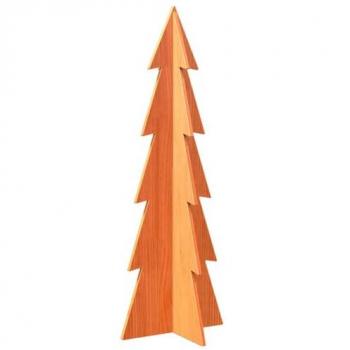 Árbol de Navidad de adorno madera maciza pino marrón cera 112 cm