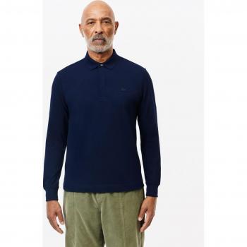 Lacoste Men's Smart Paris Long Sleeve Stretch Piqué Polo Shirt - Blue, Size 4XL