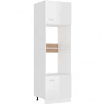 Mueble de microondas móvil blanco pulido 60x57x207 cm madera multicapa