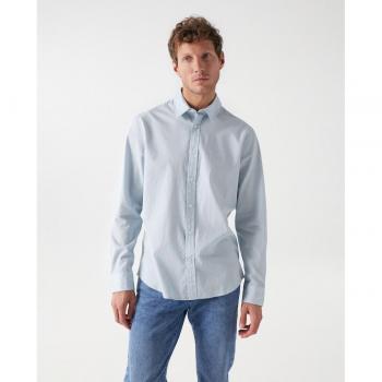 Camisa Salsa Jeans lisa de hombre en color azul