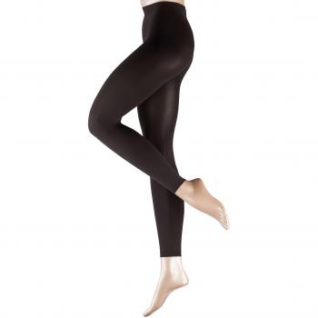 FALKE Pure Matt 100 Denier Women's Leggings - Black and Grey Block Colour
