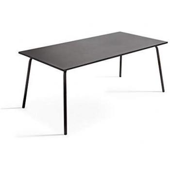 Mesa de jardín rectangular Palavas 180 x 90 x 72 cm de acero gris