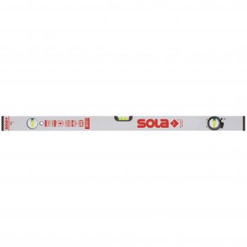 Sola AVD - Nivel de aluminio de 60 cm con 3 burbujas de precisión Focus y medidor de ángulos, gris