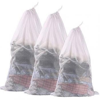 Amazon Brand - Eono Saco para la Colada Cesto para Ropa Sucia Bolsa de lavanderia Viajes para Organizador Lavandería para Colegio, Dormitorio, Habitantes de Apartamento Gran Capacidad - 3-Pcs