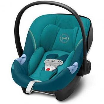 CYBEX Gold Portabebé Aton M i-Size, En contra de la marcha, Incluye SensorSafe, Para niños de 45 cm a 87 cm, Máximum 13 kg, River Blue
