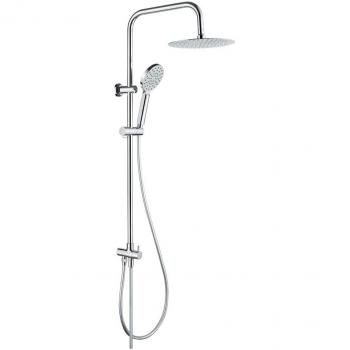 GRIFEMA G7005 Porto - Columna ducha sin grifo, sistema de ducha con alcachofa, rociador 25 x 25 cm, manguera y soporte, Cromo [Exclusivo en Amazon]