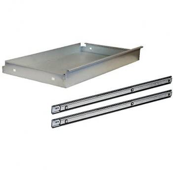 Cajón de Acero Galvanizado para Banco de Trabajo con Guías Telescópicas - 11 x 107,5 x 59 cm