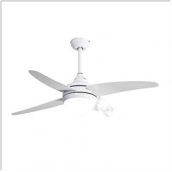 Ventilador de Techo FABRILAMP Klod Blanco con Motor DC, 4 Aspas, Luz E27, Silencioso y Mando a Distancia