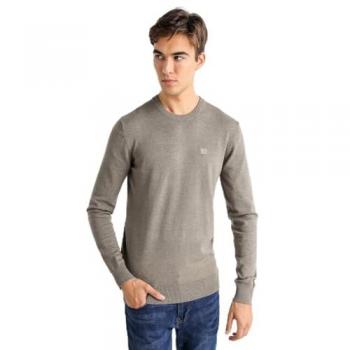 Jersey Básico de Punto Cuello Caja para Hombre con Logo Bordado en Gris - Bendorff 2024