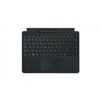Microsoft Surface Pro Signature Keyboard with Slim Pen 2 - Teclado QWERTY en inglés, color negro, compatible con dispositivos Surface Pro, incluye lápiz digital Slim Pen 2, diseño delgado y ligero, retroiluminación de