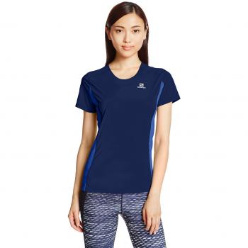 Salomon Agile SS tee W - Camiseta, Mujer, Azul -