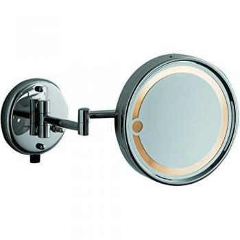 Gedy 21051300000 Espejo de Aumento con Luz, Cromo, 21.00x28.00x26 cm