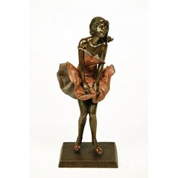 Caprilo figura decorativa mujer con vestido rojo figuras resina 11 x 10 x 28 cm