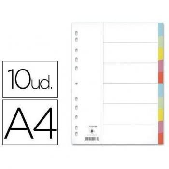 Separador Cartulina Juego De 10 Separadores Din A4 Multitaladro