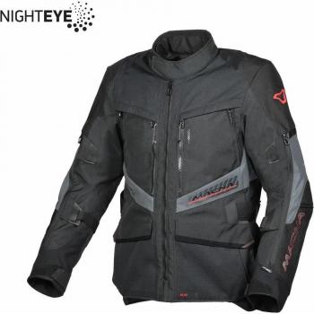 Macna Chaqueta de Moto Domane Negra - Chaqueta textil impermeable para motocicletas, color negro, talla 4XL