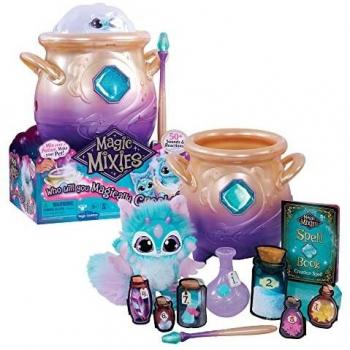 Famosa - My Magic Mixies, Peluche Color Azul, juguete interactivo de magia, con caldero de pócimas, luces efectos y sonidos, muñeco con muchos accesorios como una varita,