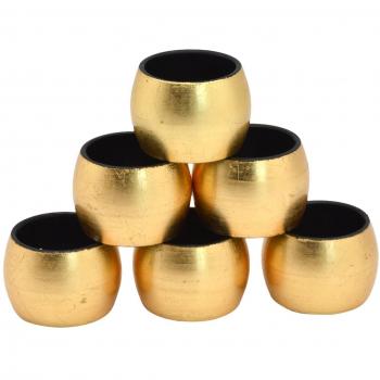 Anillos de servilleta redondos en oro - Pack de 6