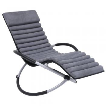 Cojín para tumbona de piel de ante gris Sunbed
