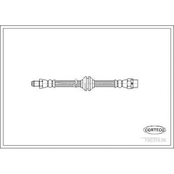 Latiguillo de freno CORTECO 19031636 - Tipo: Latiguillo de freno, Características: Fabricado por CORTECO, número de referencia 19031636, diseñado para garantizar un rendimiento óptimo en el