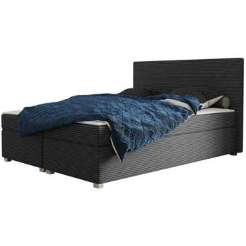 Cama Continental Memphis 137, Doble, 180x200 cm, Tapiz Gris, Somieres Incluidos, Dimensiones 185x207x107 cm