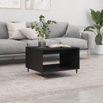 Mesa de centro vidaXL de madera de ingeniería 60x50x40 cm en color blanco y negro, ideal para salón o comedor, con acabado brillante