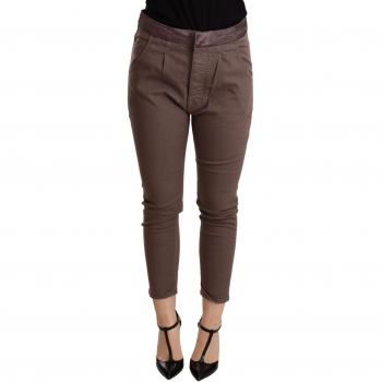 CYCLE Brown Mid Waist Cropped Skinny Stretch Trouser - W27