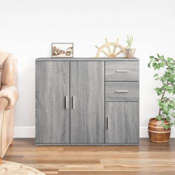 Aparador de madera contrachapada gris Sonoma 91x29,5x75 cm Mueble de Almacenaje de Salón Buffet para salón Armario Auxiliar Armario de Almacenamiento