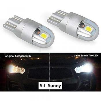 2pcs T10 W5W 194 158 168 Luz LED Ultral Bombillas cuña de luz brillante Led Luz de la curva luces de posición luz de señal del tronco lámpara de lectura 6000K Garantía Blanco 1 año