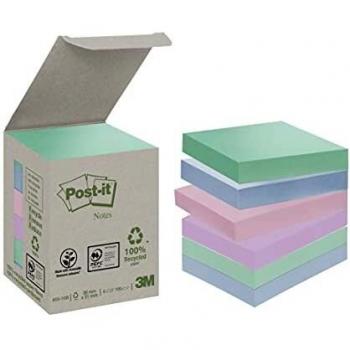 Post-it 653-1GB Paquete torre de blocs de notas reciclados de 38 mm x 51 mm, arco iris pastel