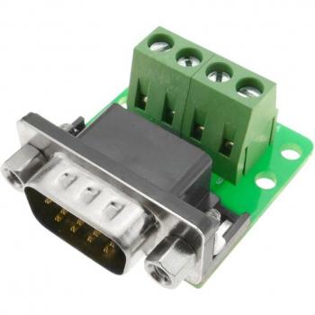 Adaptador de conexión serie DB9-macho a bloque de terminales de 4-pin - BeMatik