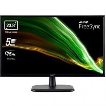 Acer EK240YCbi Monitor para PC 23.8 Pantalla VA Full HD 75Hz 5ms 16:9 FreeSync VGA HDMI 1.4 Lum 250cd/m2 Audio out, Cable HDMI Incluido